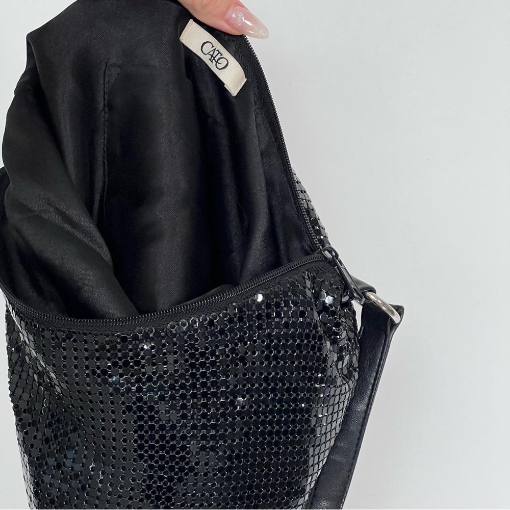 Sparkling Black Chain Mesh Bag - Picture 3 of 4